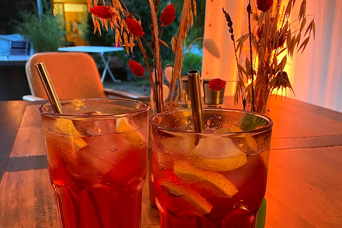 Hausgemachte Sommerlimonaden und Spritzgetränke bei Schlemmen am See